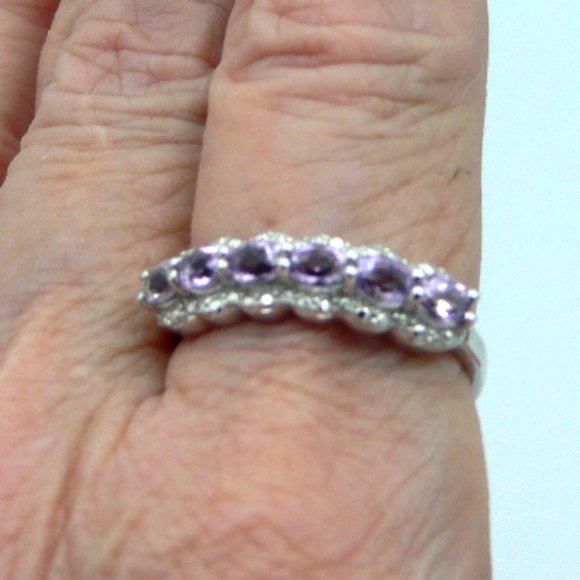 Sz 8 Genuine Rose De France Amethyst Ring NWOT - Picture 5 of 5